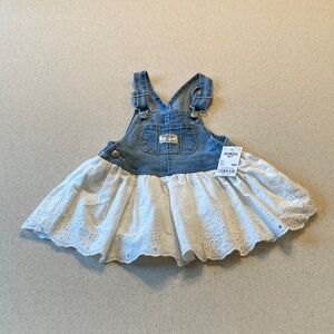 NWT OshKosh B'gosh Denim and White Eyelet Skirt Sundress Size 18 Month
